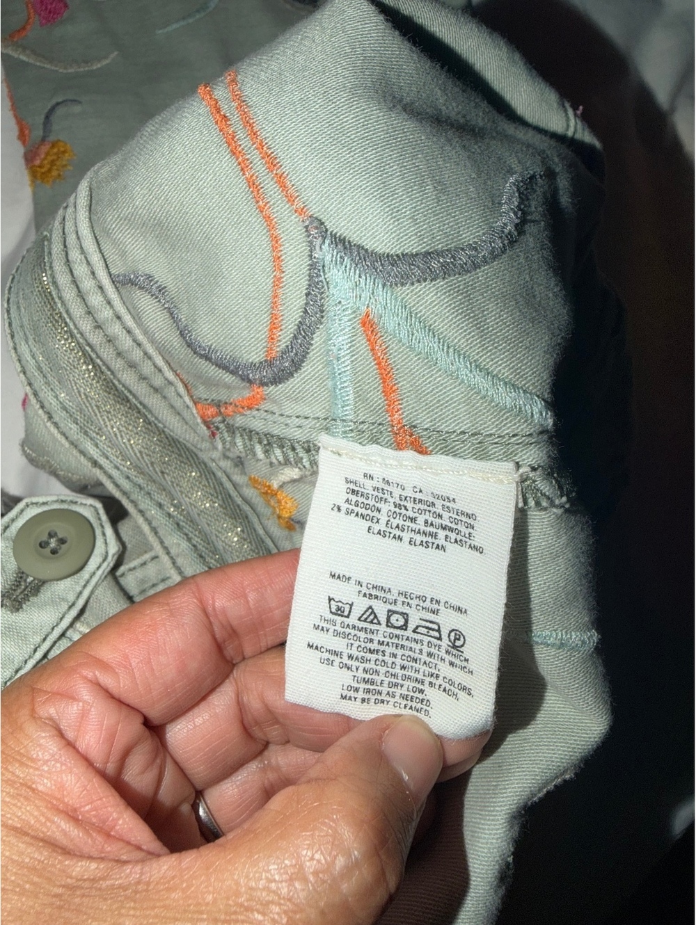 Anthropologie Pilcro The Wanderer Embroidered Floral Cargo Utility Pants 31P - Picture 4 of 9